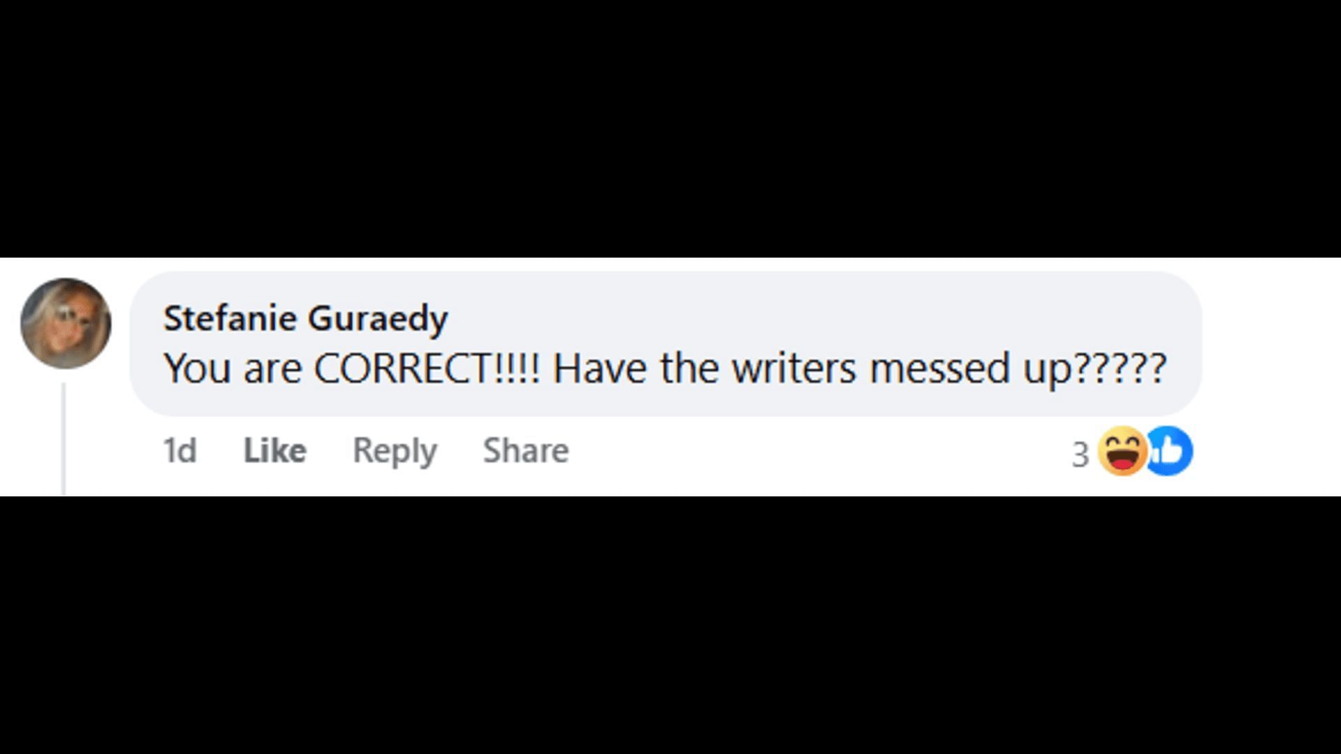 A post made by a fan, saying the writers messed up the storyline (Image via Facebook/General Hospital Fans - Official)